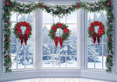 Gatsby White Winter Wonderland Window Photography Backdrop Gbsx-01081