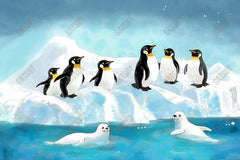 Gatsby Winter Penguin Seal Party Photography Backdrop Gbsx-01199