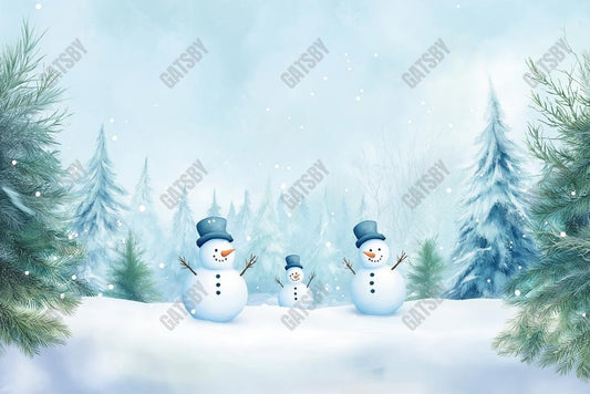 Gatsby Winter Snowman Family Photography Backdrop Gbsx-01201