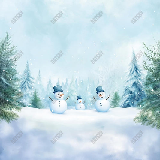 Gatsby Winter Snowman Family Photography Backdrop Gbsx-01201