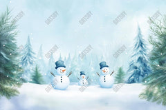 Gatsby Winter Snowman Family Photography Backdrop Gbsx-01201