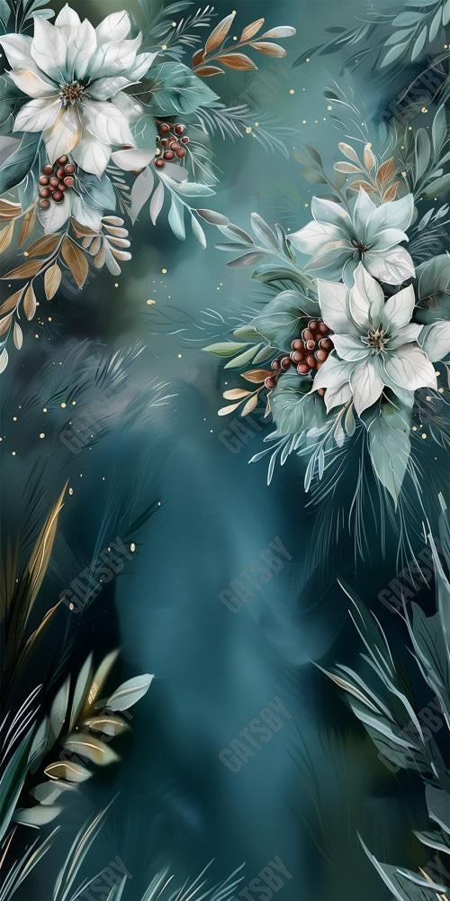 Wondrous Winter Flowers Photography Backdrop GBSX-99995