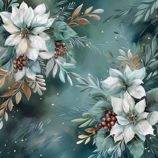 Wondrous Winter Flowers Photography Backdrop GBSX-99995