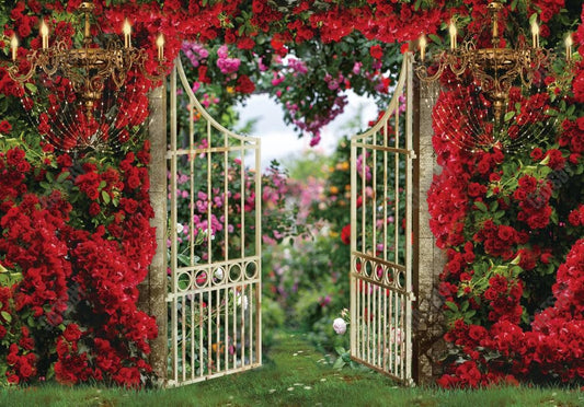 Valentine's Day Garden Gate Backdrop