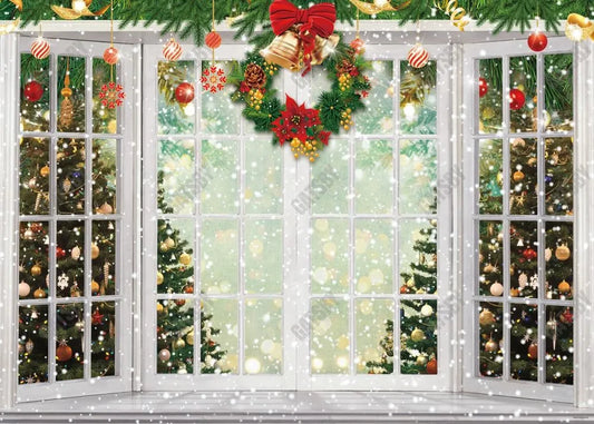 Christmas Window Photography Backdrop