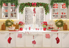 Christmas Kitchen Backdrop