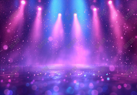 Blue Purple Stage Lighting Bokeh Backdrop