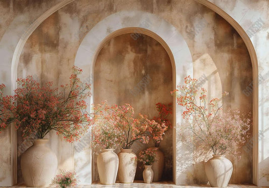 Mottled Old Arch Wall Vases Backdrop