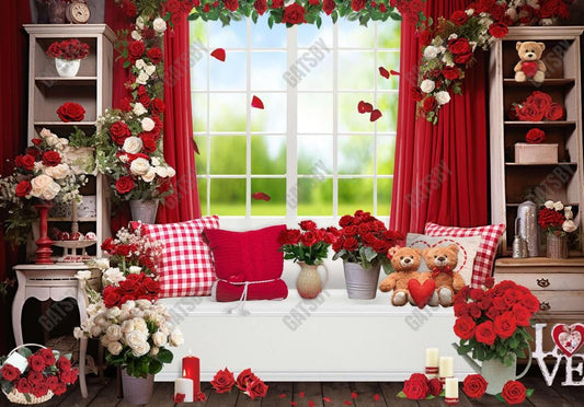 Valentine's Day Window Backdrop