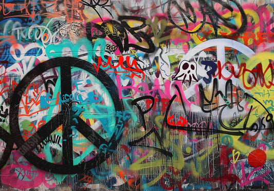 Hippie Groovy Graffiti Backdrop