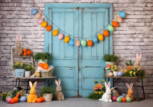 Spring Easter Door Photography Backdrop