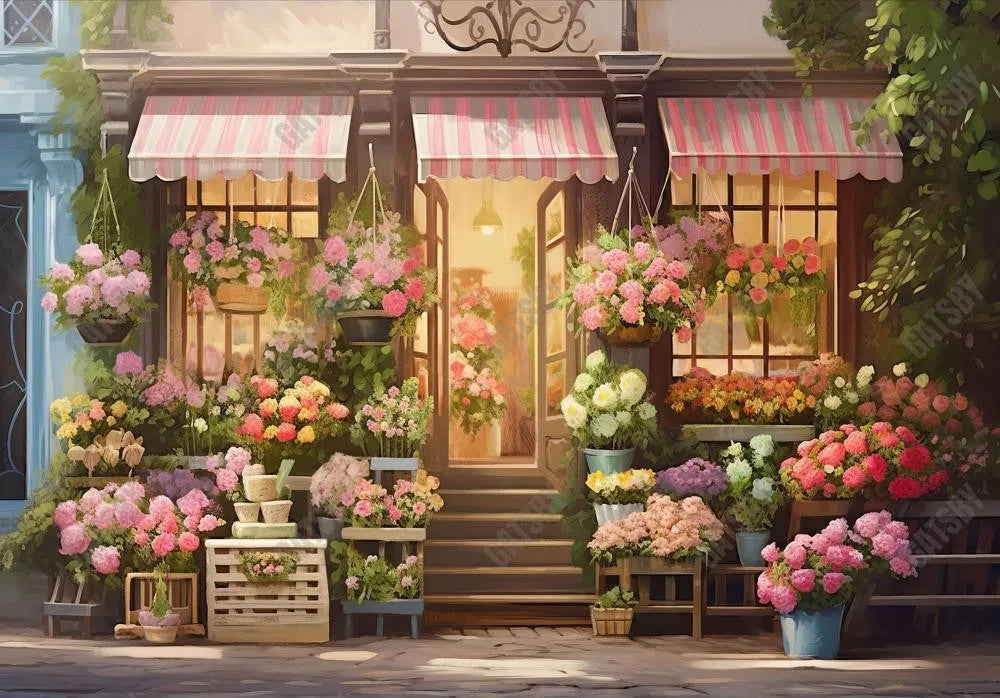 Spring Flower Shop Painting Backdrop – Gatsby Backdrop