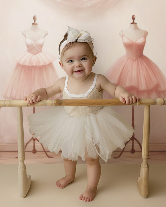 Pink Ballet Dancer Room Backdrop