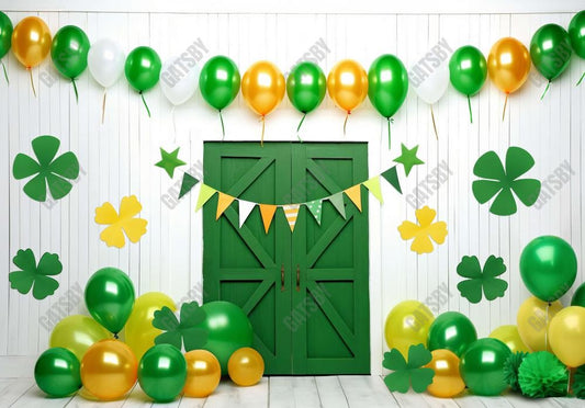 St. Patrick's Day Green Door Backdrop