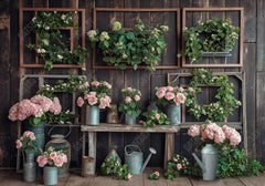 Flower Stand Wooden Wall Backdrop