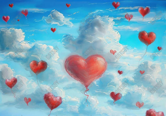 Heart Balloon Sky Backdrop