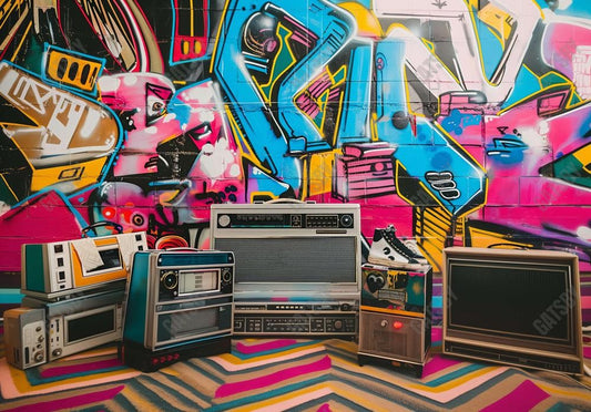 80s 90s Graffiti Backdrop