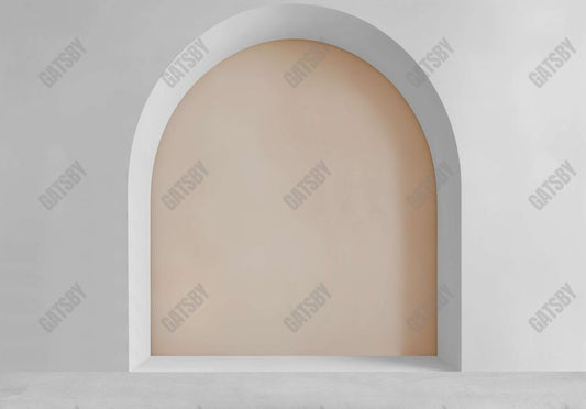 Classic White & Beige Arch Wall Backdrop