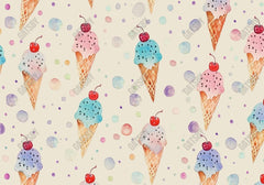 Ice Cream Pattern Photography Backdrop Ym8L-B0389