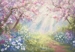 Spring Flower Garden Backdrop