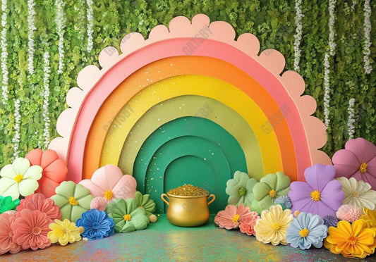 Saint Patrick's Day Rainbow Flower Backdrop