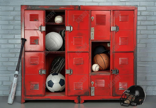 Vintage Sports Locker Room Backdrop