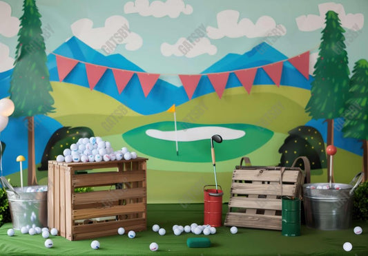 Golf Club Cake Smash Backdrop