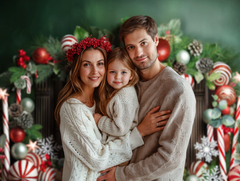 Green Christmas Headboard Bed Backdrop