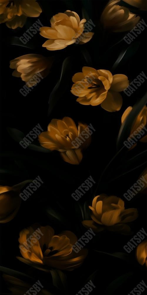 Gatsby Yellow Dark Fine Art Floral Photography Backdrop Gbsx-01217