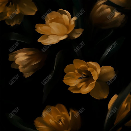 Gatsby Yellow Dark Fine Art Floral Photography Backdrop Gbsx-01217