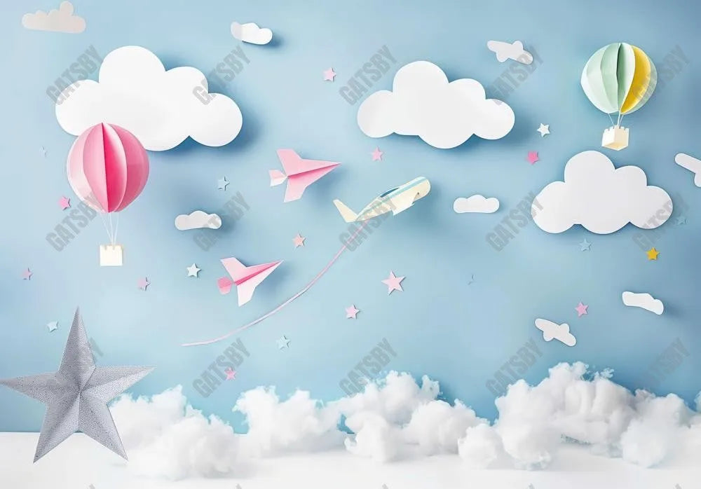 Airplane Cake Smash Backdrop - Gatsby Backdrop