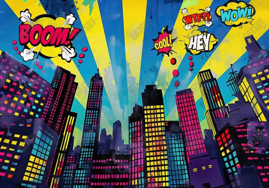 Allenjoy Superhero City Night Skyscraper Backdrop - Gatsby Backdrop