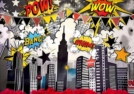 Allenjoy Superhero Super City Skyline Backdrop - Gatsby Backdrop