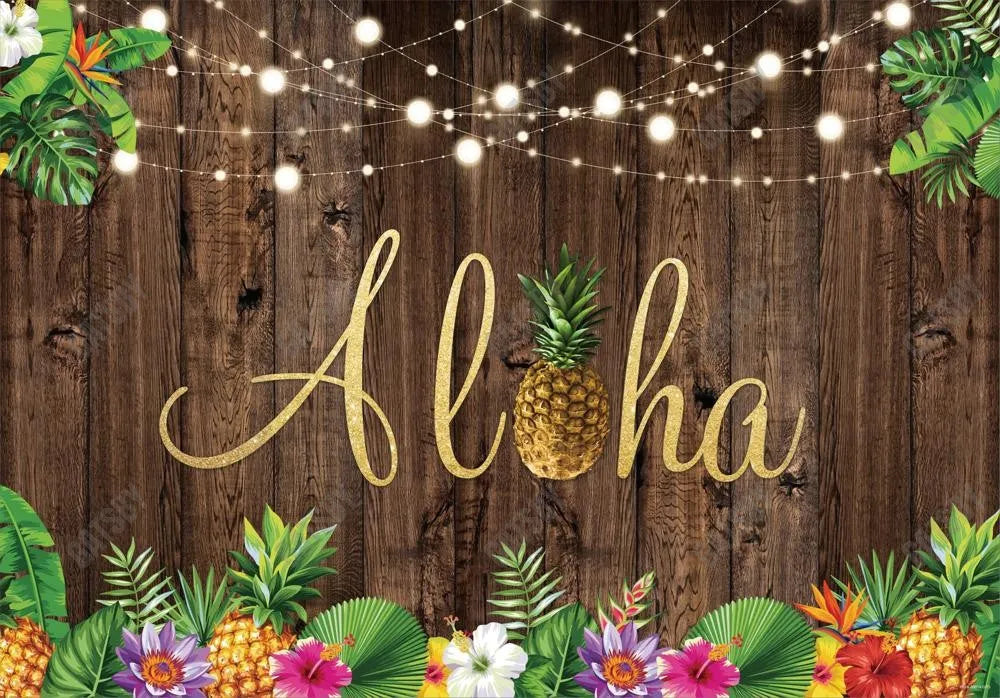 Aloha Rustic Wooden Backdrop - Gatsby Backdrop