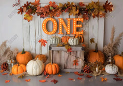 Autumn 1st Birthday Pumpkin Backdrop - Gatsby Backdrop