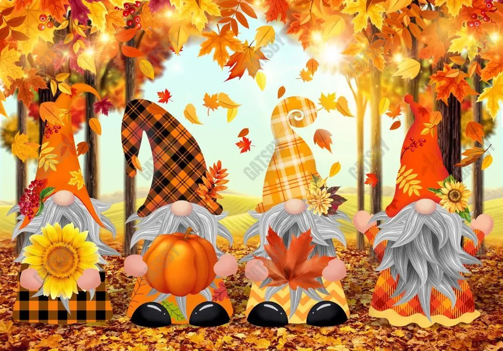 Autumn Gnomes Photography Backdrop GBSX-99606 - Gatsby Backdrop