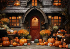 Autumn Pumpkin Cozy Cottage Backdrop - Gatsby Backdrop