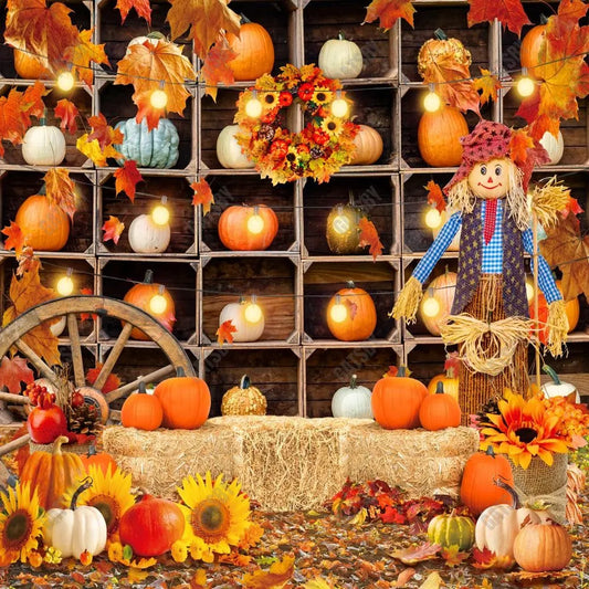 Autumn Pumpkin Patch Shelf Photography Backdrop GBSX-99612 - Gatsby Backdrop