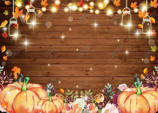 Autumn Pumpkins Wooden Backdrop - Gatsby Backdrop