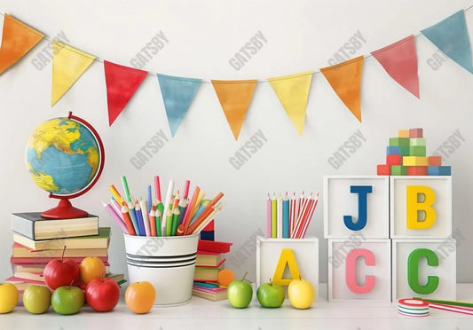 Back To School Alphabet Photography Backdrop Ym8T-B0406 - Gatsby Backdrop