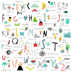 Back To School Alphabet Wall Photography Backdrop GBSX-99618 - Gatsby Backdrop