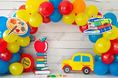 Back To School Balloons Arch Photography Backdrop GBSX-99620 - Gatsby Backdrop