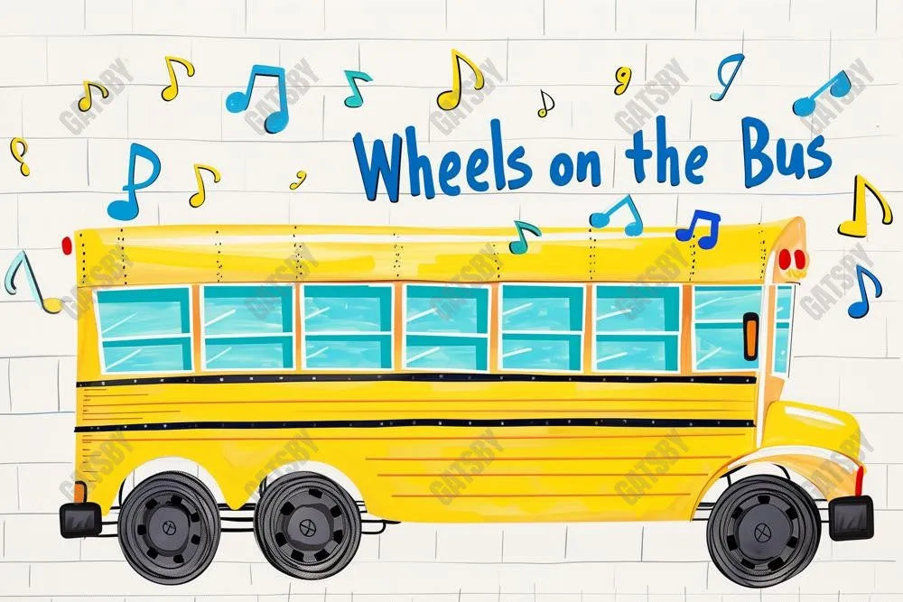 Back To School Bus Photography Backdrop GBSX-99624 - Gatsby Backdrop