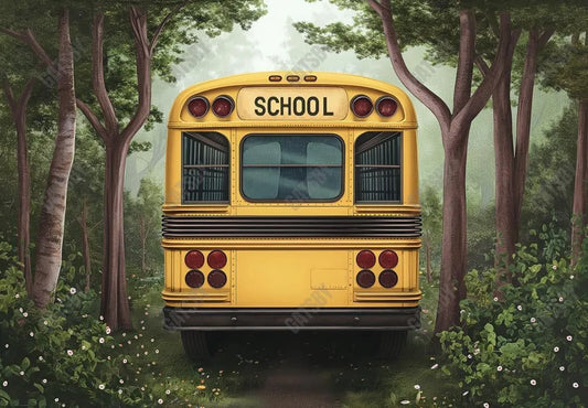 Back To School Bus Photography Backdrop GBSX-99625 - Gatsby Backdrop