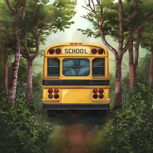 Back To School Bus Photography Backdrop GBSX-99625 - Gatsby Backdrop