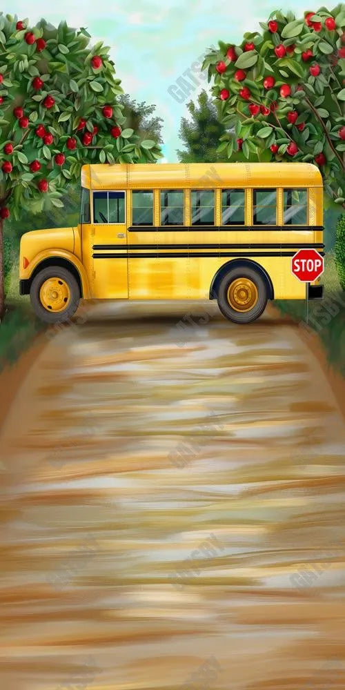 Back To School Bus Photography Backdrop GBSX-99626 - Gatsby Backdrop