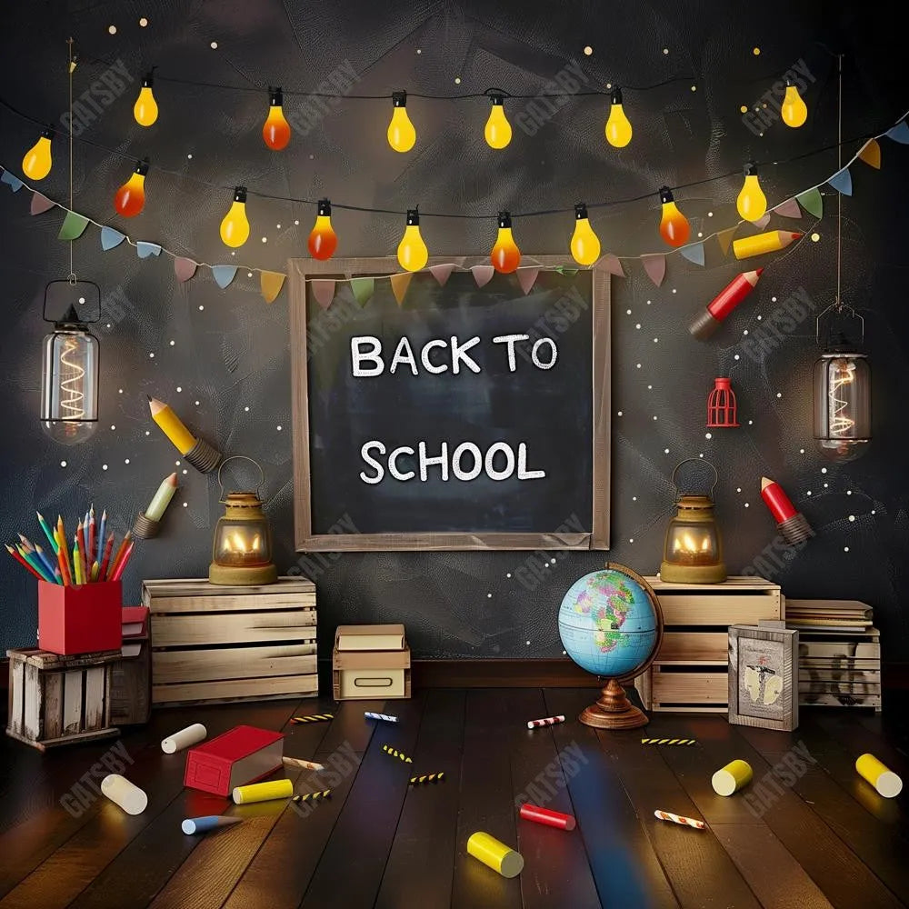 Back To School Chalkboard Photography Backdrop GBSX-99629 - Gatsby Backdrop