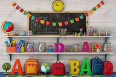 Back To School Elementary Shelves Photography Backdrop GBSX-99632 - Gatsby Backdrop