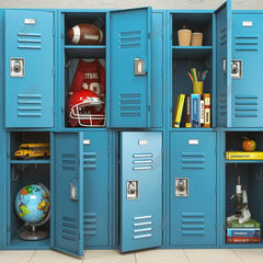 Back To School Locker Photography Backdrop GBSX-99637 - Gatsby Backdrop