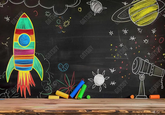 Back To School Rocket Photography Backdrop Ym8T-B0375 - Gatsby Backdrop